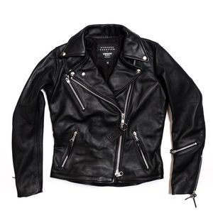 Vanson Leather Black Mororcycle Biker Jacket Size Small